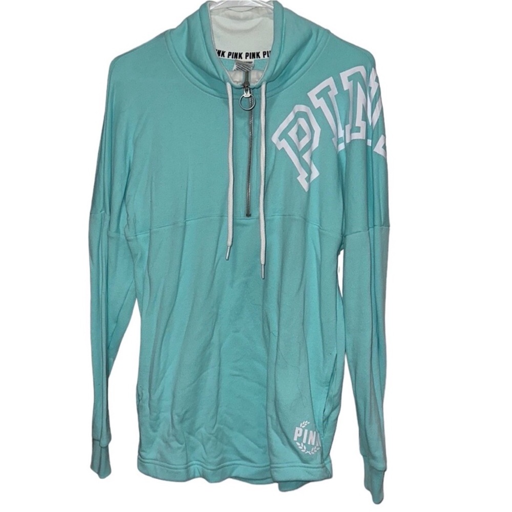 Vs Pink Aqua Half Zip Top